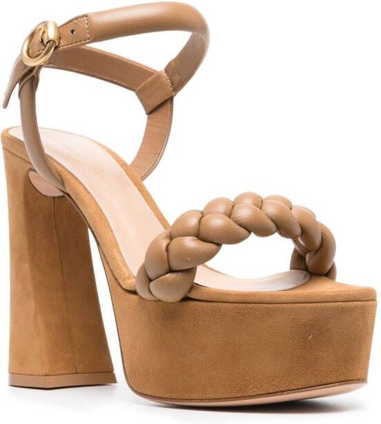 Gianvito Rossi Maddy sandalen met plateauzool Beige