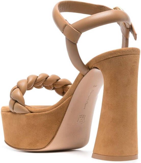 Gianvito Rossi Maddy sandalen met plateauzool Beige