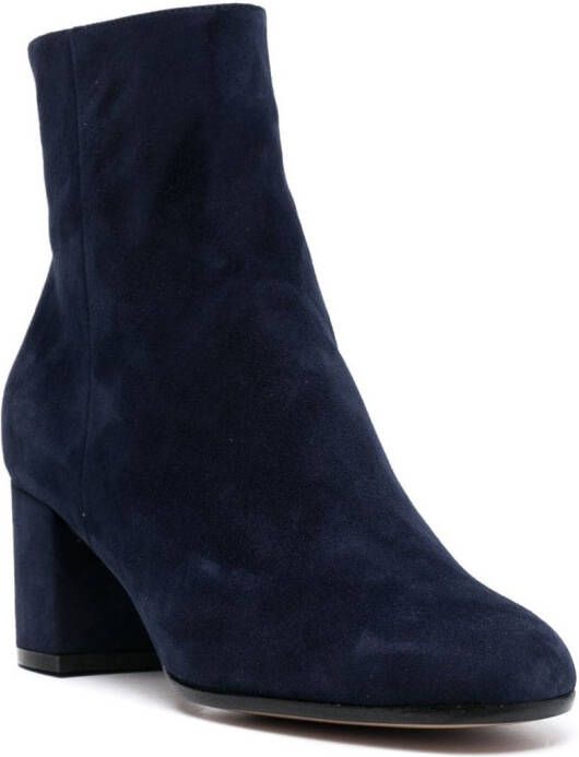 Gianvito Rossi Margaux suède enkellaarzen Blauw