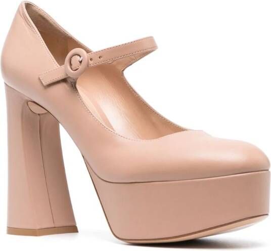 Gianvito Rossi Mary Jane pumps met plateauzool Beige