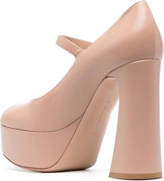 Gianvito Rossi Mary Jane pumps met plateauzool Beige