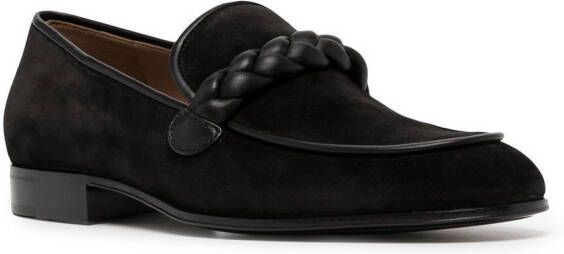 Gianvito Rossi Massimo gevlochten loafers Zwart