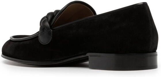 Gianvito Rossi Massimo gevlochten loafers Zwart