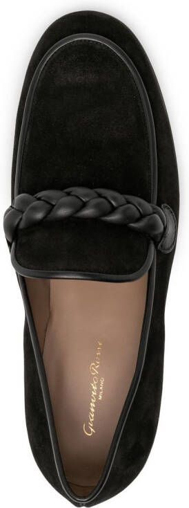 Gianvito Rossi Massimo gevlochten loafers Zwart