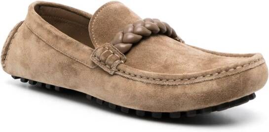 Gianvito Rossi Massimo loafers met gevlochten detail Beige