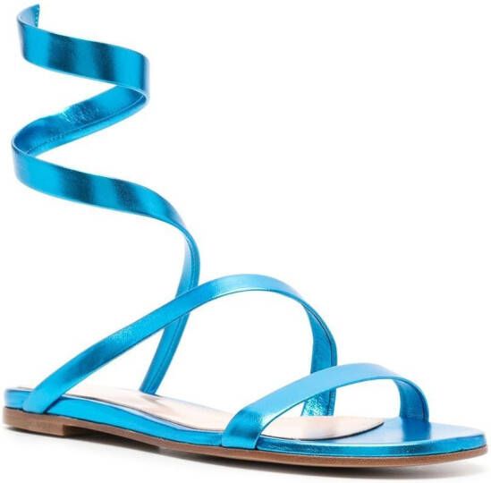 Gianvito Rossi Metallic sandalen Blauw