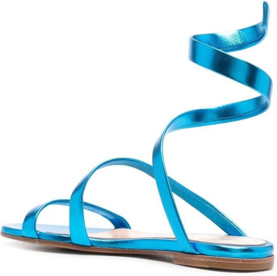 Gianvito Rossi Metallic sandalen Blauw