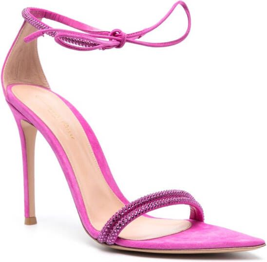 Gianvito Rossi Montecarlo sandalen verfraaid met kristal Roze