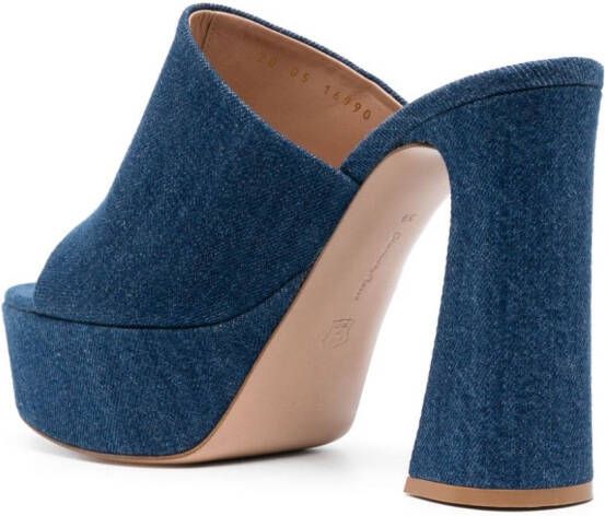 Gianvito Rossi Muiltjes met plateauzool Blauw