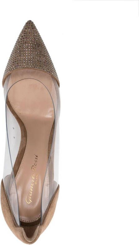 Gianvito Rossi Plexi pumps met puntige neus Beige