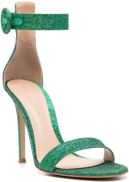 Gianvito Rossi Portofino sandalen met glitter Groen