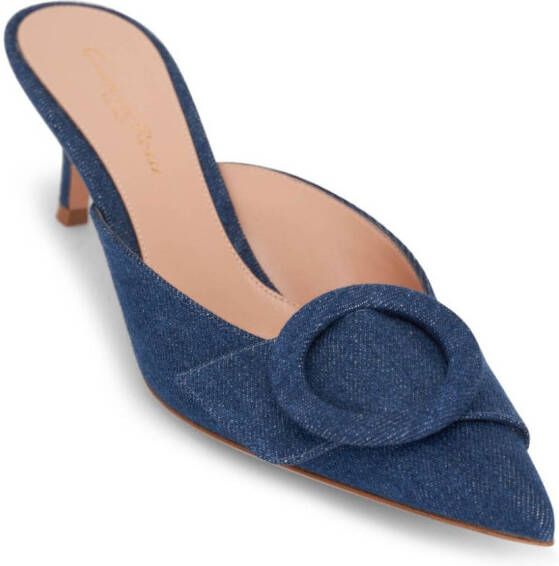 Gianvito Rossi Portofino 55mm denim muiltjes Blauw