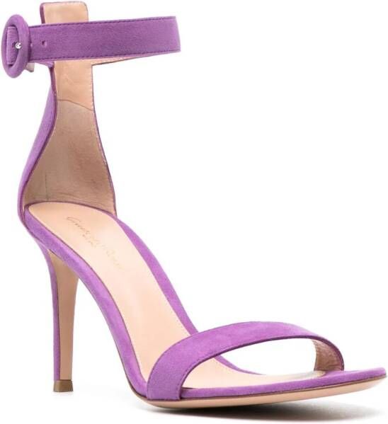 Gianvito Rossi Portofino suède sandalen Paars