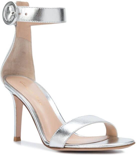 Gianvito Rossi Portofino leren sandalen Zilver