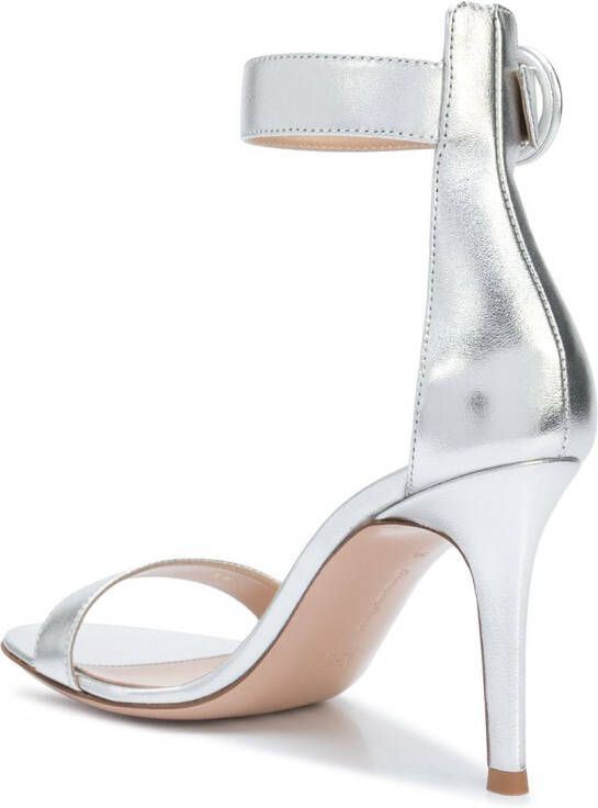 Gianvito Rossi Portofino leren sandalen Zilver