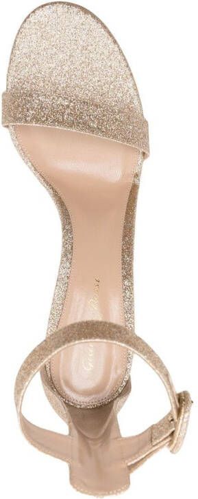 Gianvito Rossi Portofino sandalen met glitter Goud