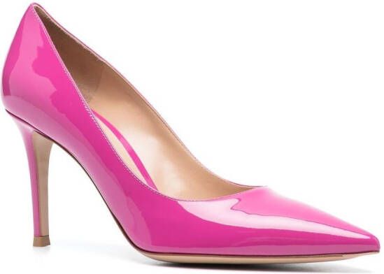 Gianvito Rossi Pumps met gelakte hak Roze