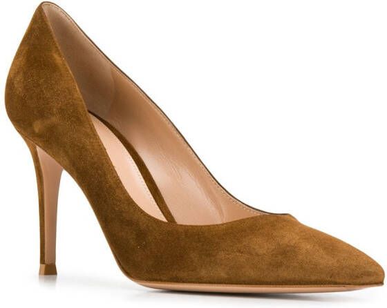 Gianvito Rossi Pumps met puntige neus Bruin