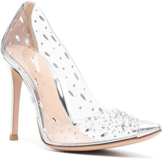 Gianvito Rossi Pumps verfraaid met kristallen Wit