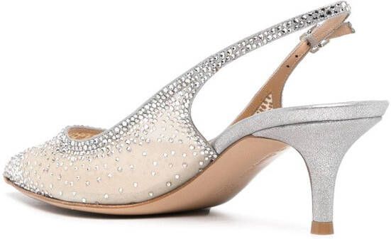 Gianvito Rossi Regina pumps verfraaid met kristallen Zilver