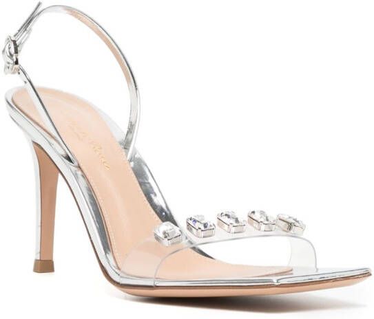 Gianvito Rossi Sandalen verfraaid met kristal Zilver