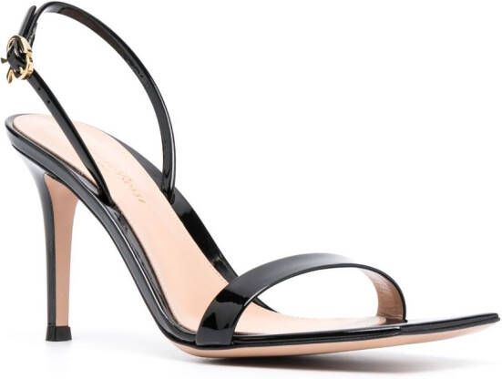 Gianvito Rossi Ribbon leren sandalen Zwart