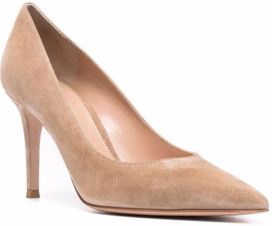 Gianvito Rossi Ricca suède pumps Beige