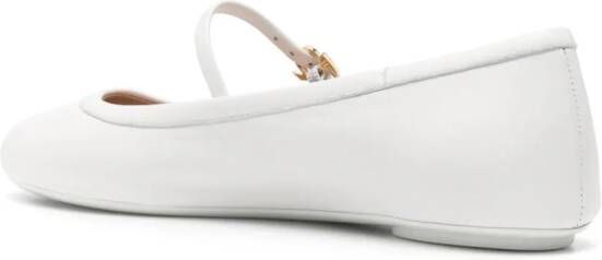 Gianvito Rossi Leren ballerina's met ronde neus Wit
