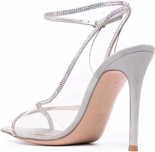 Gianvito Rossi Sandalen met metallic bandje Zilver