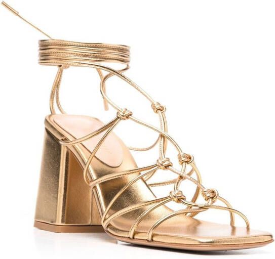 Gianvito Rossi Sandalen met metallic-effect Goud