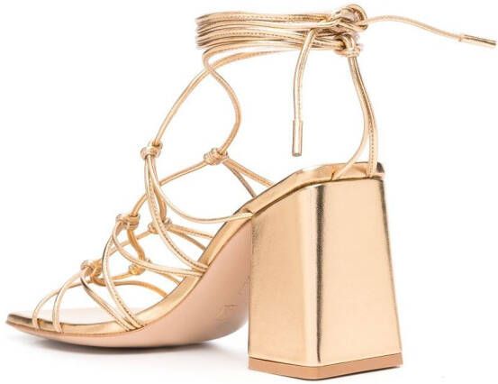 Gianvito Rossi Sandalen met metallic-effect Goud