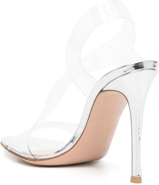 Gianvito Rossi Sandalen met metallic hak Zilver