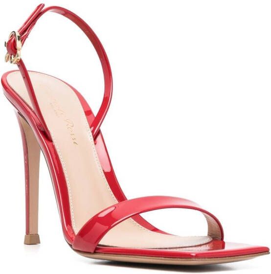 Gianvito Rossi 105 mm Ribbon sandalen Rood