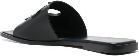 Gianvito Rossi Sandalen met reliëf logo Zwart