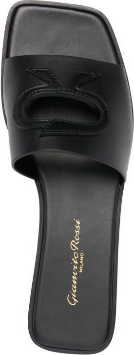 Gianvito Rossi Sandalen met reliëf logo Zwart