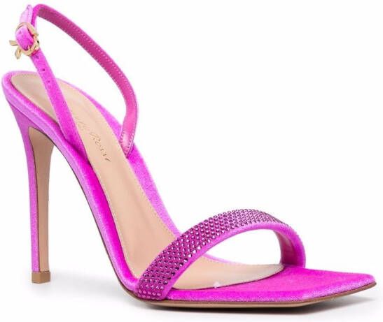 Gianvito Rossi Sandalen met stras Roze