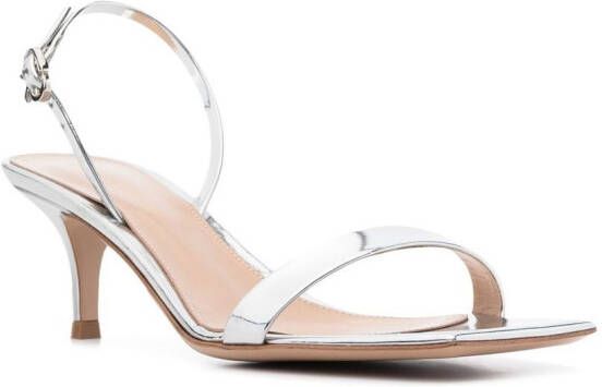 Gianvito Rossi Sandalen met vierkante neus Zilver