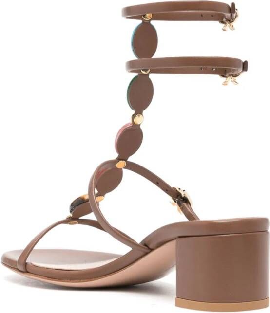 Gianvito Rossi Shamali 55mm leren sandalen Bruin