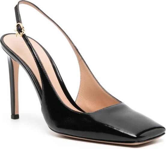 Gianvito Rossi Slingback pumps met gelakte afwerking Zwart