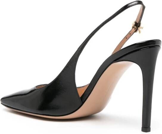 Gianvito Rossi Slingback pumps met gelakte afwerking Zwart