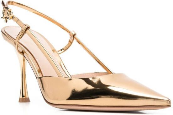 Gianvito Rossi Slingback pumps met lint Geel