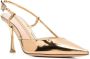 Gianvito Rossi Slingback pumps met lint Geel - Thumbnail 2