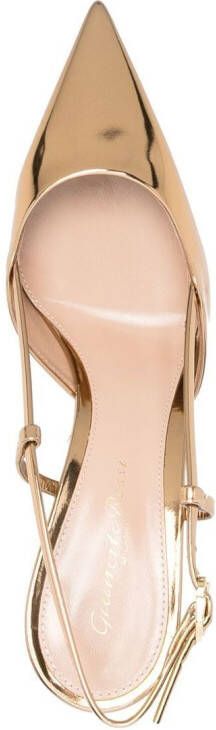 Gianvito Rossi Slingback pumps met lint Geel