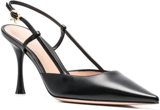 Gianvito Rossi Slingback pumps met lint Zwart