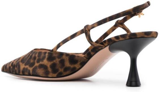 Gianvito Rossi Slingback pumps met luipaardprint Bruin