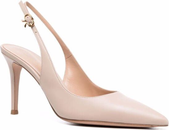 Gianvito Rossi Slingback pumps met puntige neus Beige