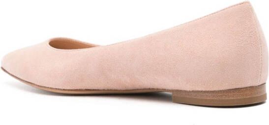 Gianvito Rossi suede pointed-toe ballerina shoes Roze