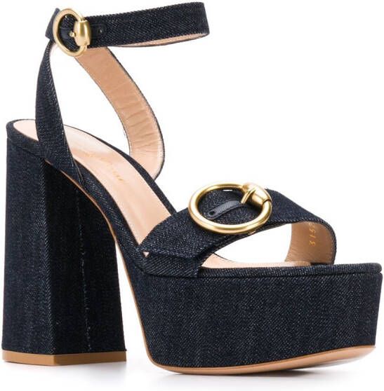 Gianvito Rossi Zandra denim sandalen Blauw