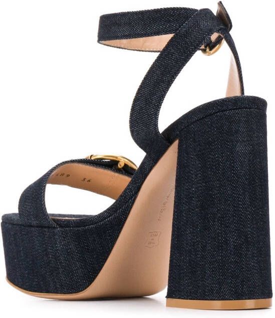 Gianvito Rossi Zandra denim sandalen Blauw