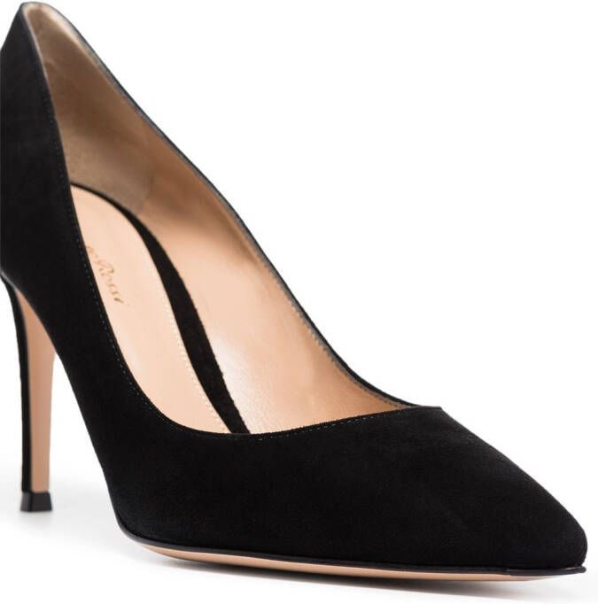 Gianvito Rossi zwarte gianvito 85 suède pumps